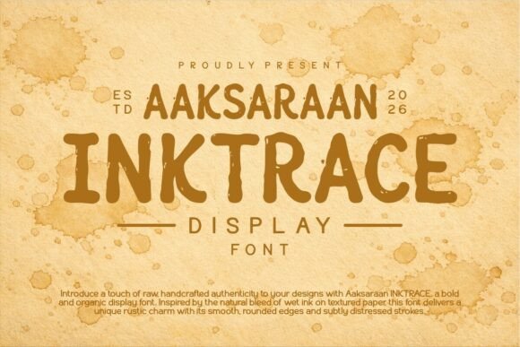 Aaksaraan Inktrace: A Bold, Handcrafted Display Font for Small Businesses