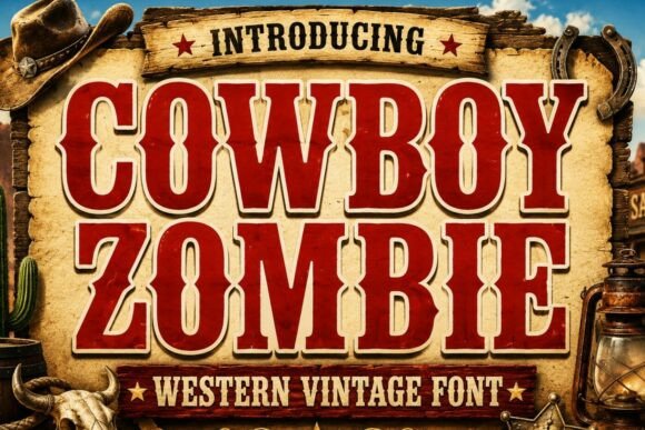 Cowboy Zombie: A Bold Display Font for Western-Inspired Web Design