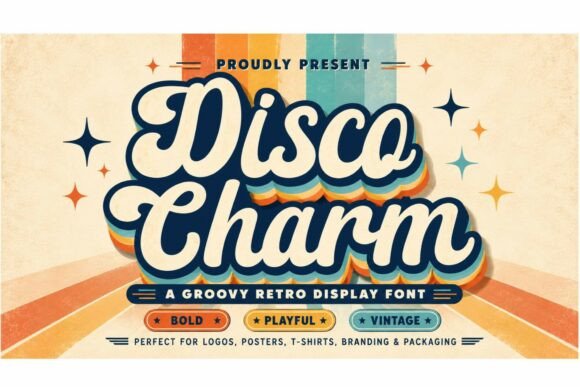 Disco Charm: A Playful Display Font for Digital Branding