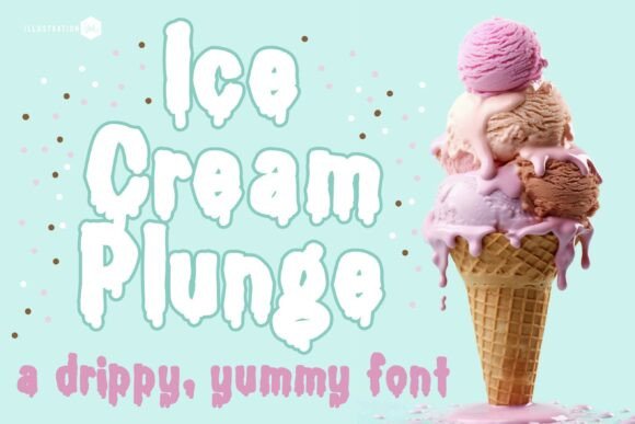 Ice Cream Plunge Family: A Vibrant Display Font for Small Business Branding