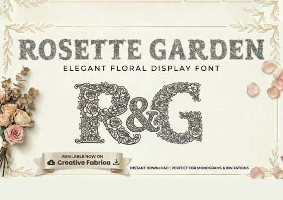 Rosette Garden: A Floral Display Font for Thoughtful Typography