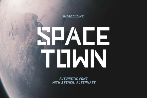 Space Town Font: A Futuristic Display Typeface for Small Business Branding